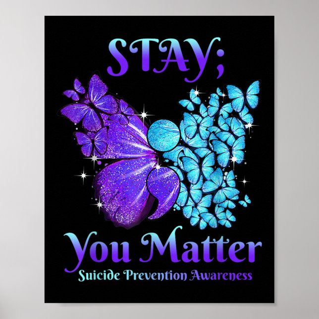 Poster Séjournez votre papillon Semicolon Sensibilisation (Devant)