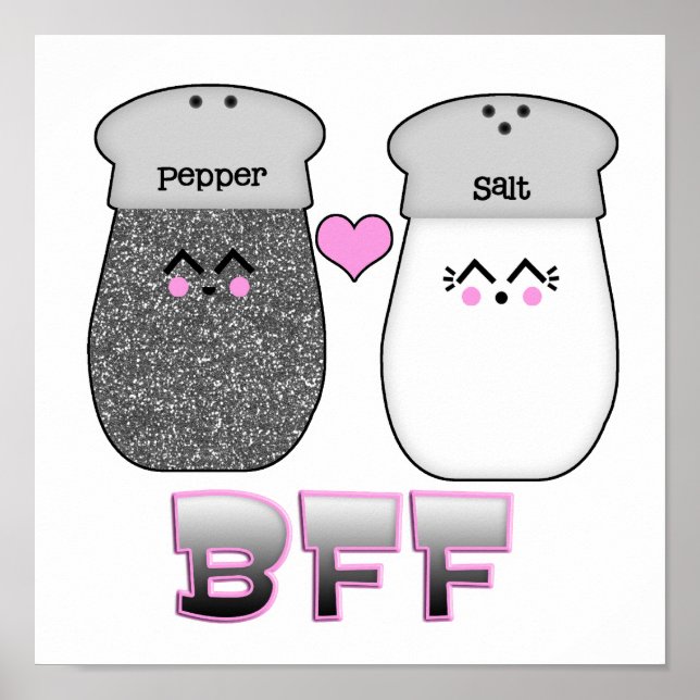 Poster Sel Kawaii n poivre BFF (Devant)