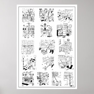 Poster Sélection de Drôle Lollipop Man Cartoons