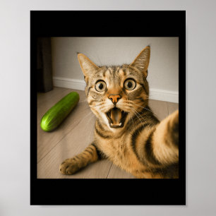 Poster Selfie Chat Chocé Drôle Avec Conception De Mème De