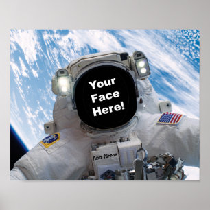Poster Selfie d'astronaute - Ajoutez votre visage et votr