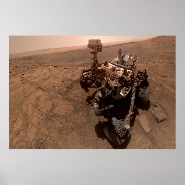 Poster Selfie de Mars Curiosity Paysage martien rouge (Devant)