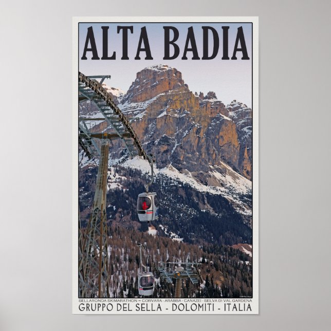 Poster Sella Ronda - Alta Badia Gondola (Devant)