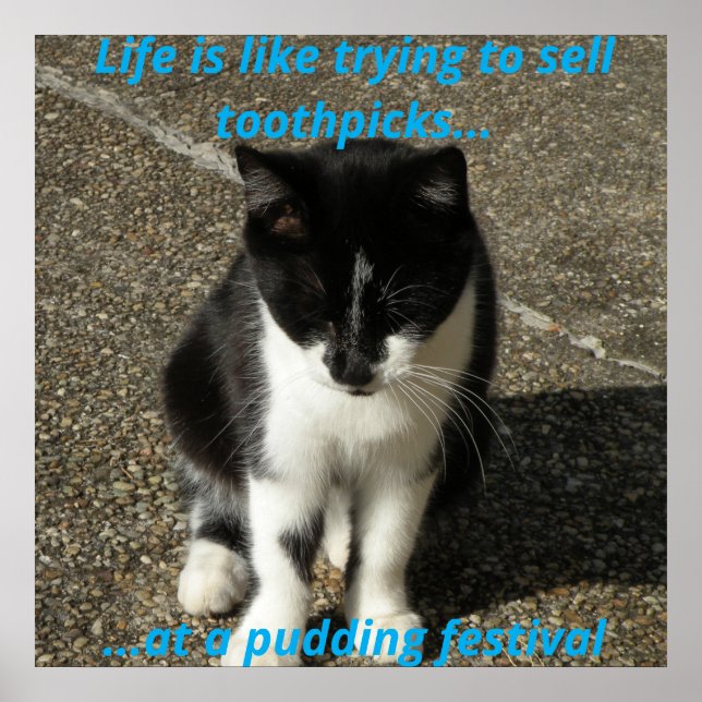 Poster Selling toothpicks at a pudding festival... (Devant)