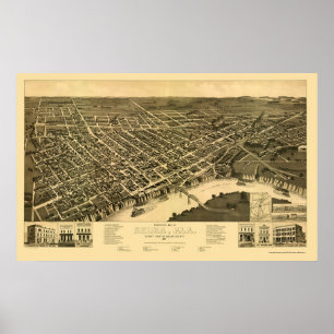 Poster Selma, AL Carte panoramique - 1887