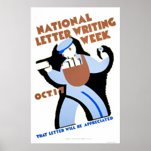 Poster Semaine d'écriture de lettre WPA 1940
