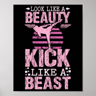 Poster Sembler Une Beauté Frapper Comme Une Bête Karaté K