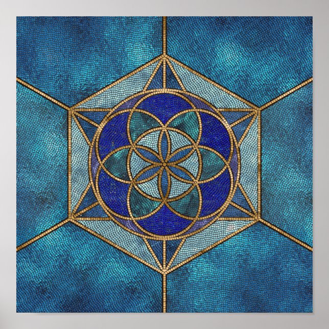 Poster Semence de vie Ornement mosaïque (Devant)