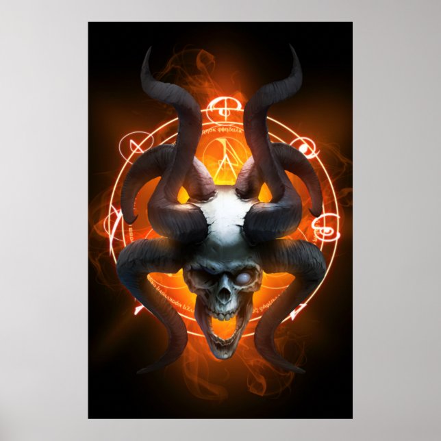 Poster Semi-brillant du crâne d'arcane (Devant)