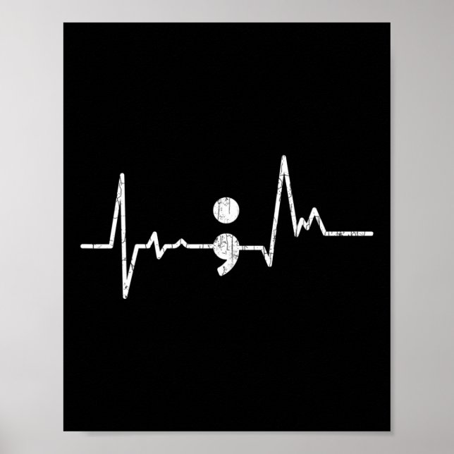 Poster Semicolon de pulsation de prévention du suicide G (Devant)