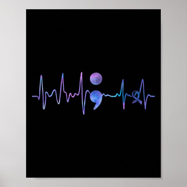 Poster Semicolon de pulsation sur la prévention du suicid (Devant)