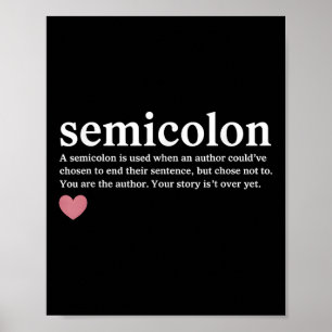 Poster Semicolon Définition Suicide Santé mentale Reconna