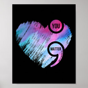 Poster Semicolon du coeur Projet de prévention du suicide