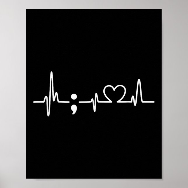Poster Semicolon Heartbeat - Sensibilisation à la prévent (Devant)
