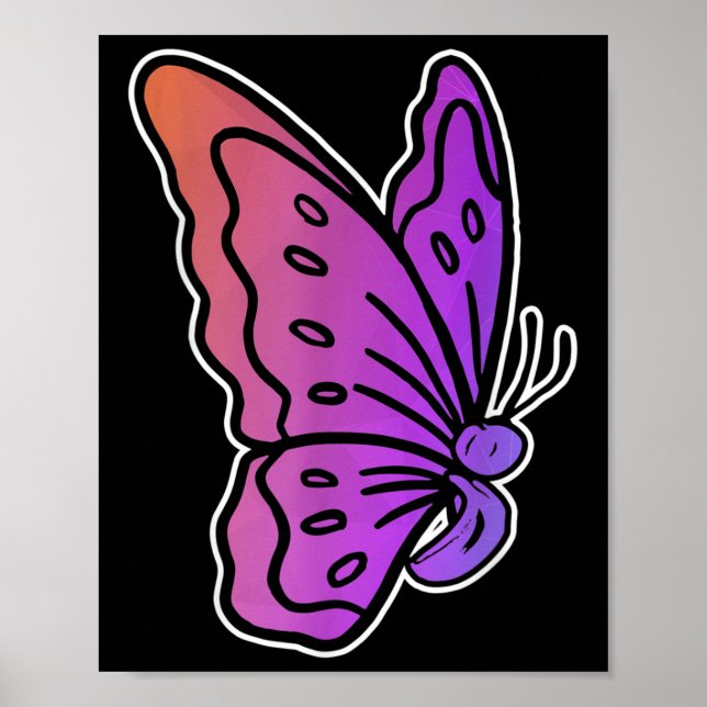 Poster Semicolon Papillon anti-suicide Santé mentale Awa (Devant)
