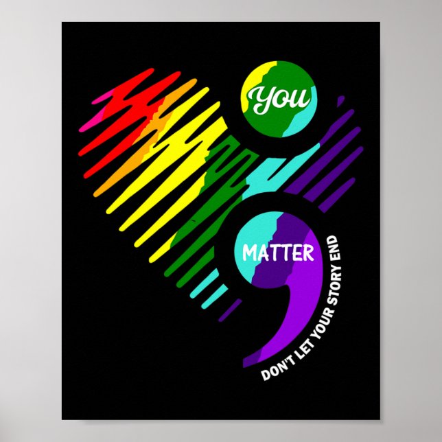 Poster Semicolon Sensibilisation à la santé mentale (Devant)