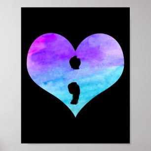 Poster Semicolon Sensibilisation au suicide cardiaque San