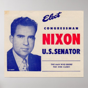 Poster Sénateur Nixon, député vintage