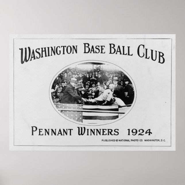 Poster Sénateurs de Washington Gagnante 1924 (Devant)