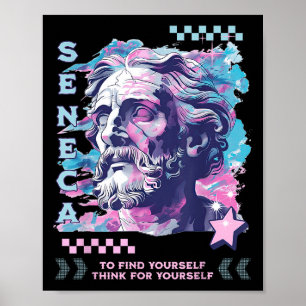 Poster Seneca Philosophie stoïque Retro 2000s Pastel Vapo