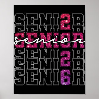 Poster Senior 2026 Promotion 2026 Diplômée 2026 Rose Fill