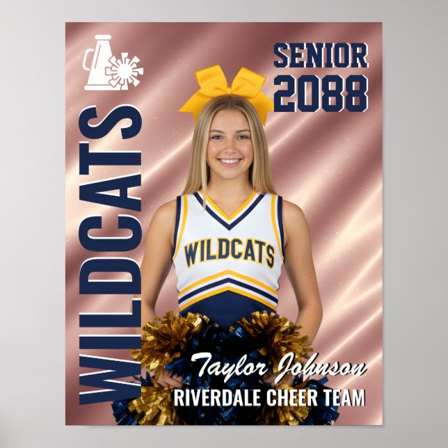 Poster Senior Cheer Team Cheerleader Photo Rose Pink (Devant)