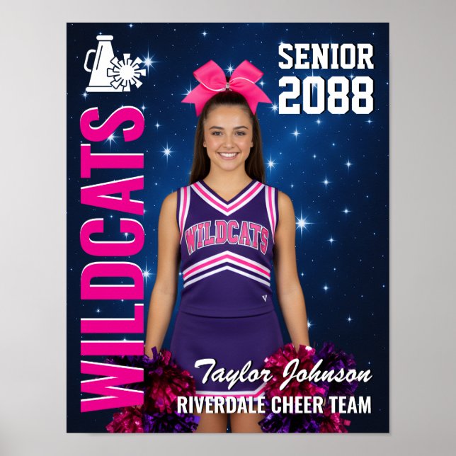 Poster Senior Cheer Team Cheerleading Star Photo Sports (Devant)