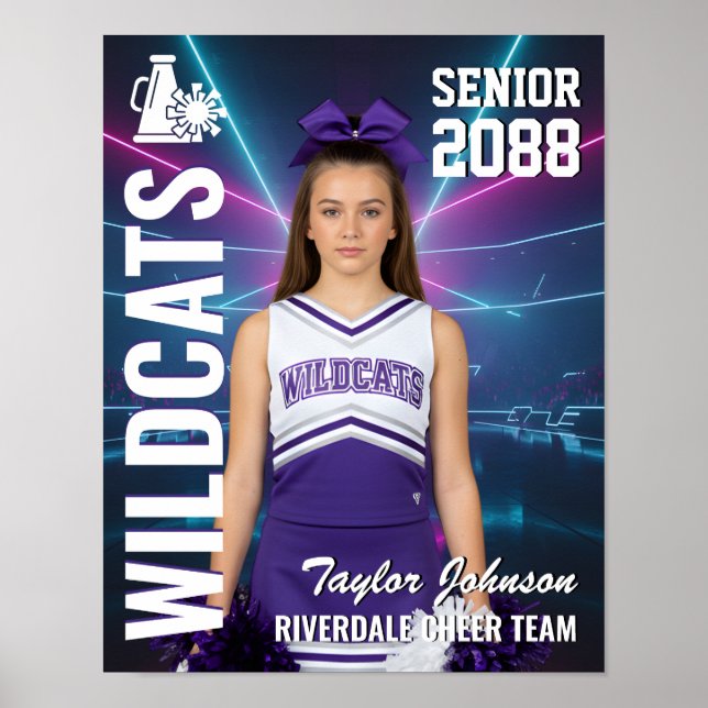 Poster Senior Cheer Team Custom Cheerleader Photo Sports (Devant)