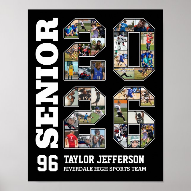 Poster Senior Class of 2026 Sports Team Photo Collage (Devant)