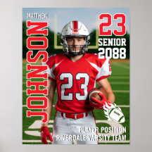 Senior Football Team Photo Gift Sports Player