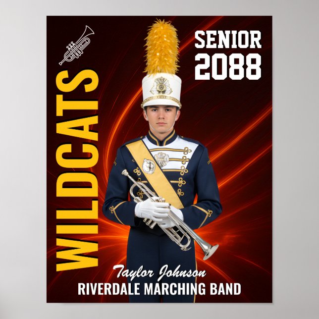 Poster Senior Marching Band Custom Portrait Photo Sports (Devant)