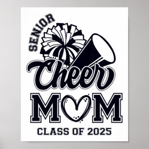 Poster Senior Pom-pom girl Mom Cheer Cl Of 2025 Graduatio