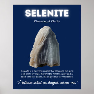 Poster Sens de cristal de pierre sélénite