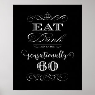 Poster Sensationnellement 60 Cadeau de fête d'anniversair