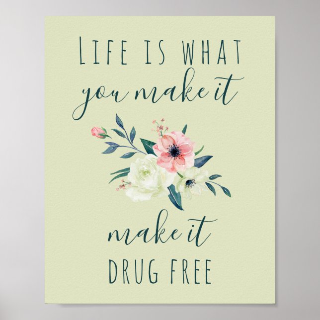 Poster Sensibilisation à la flore verte et rose (Devant)