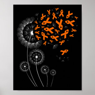 Poster Sensibilisation à la leucémie du ruban orange et d