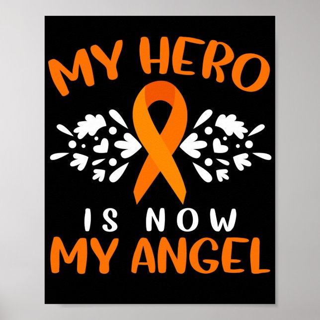 Poster Sensibilisation À La Leucémie Je Porte Orange Pour (Devant)