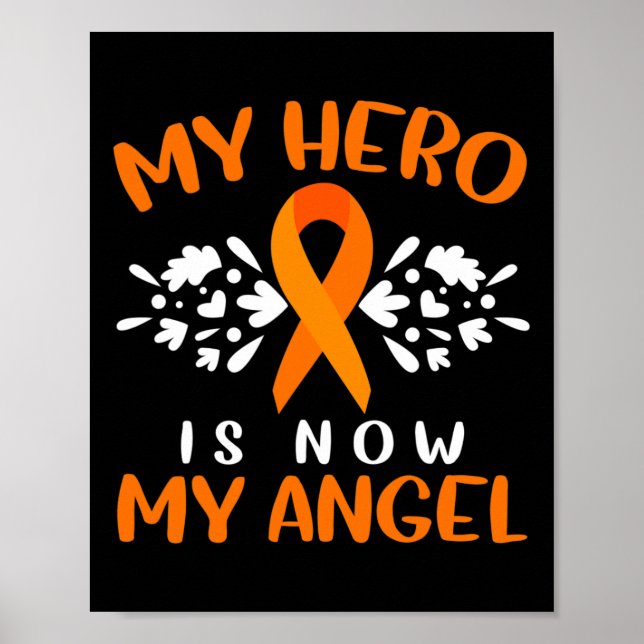 Poster Sensibilisation À La Leucémie Je Porte Orange Pour (Devant)
