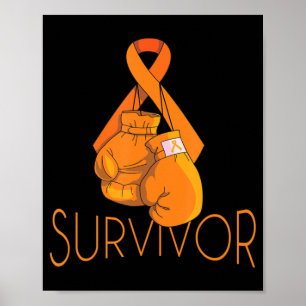Poster Sensibilisation à la leucémie Survivor Orange Ribb
