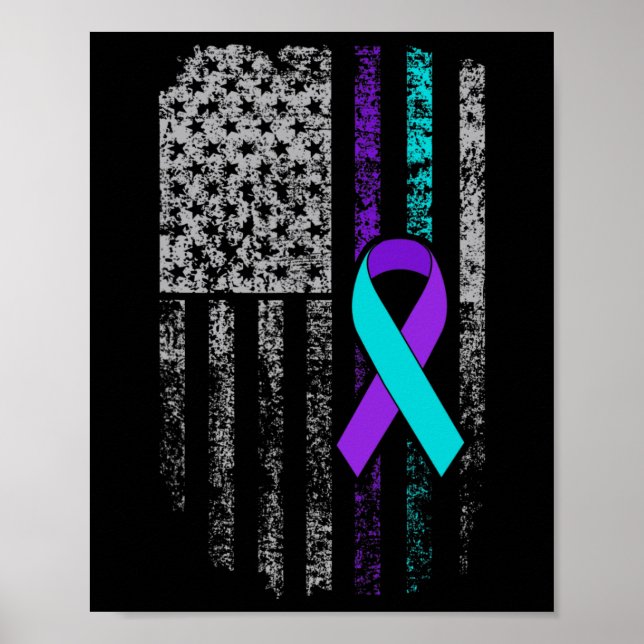 Poster Sensibilisation à la prévention du suicide Drapeau (Devant)