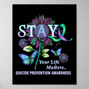 Poster Sensibilisation à la prévention du suicide Restez 