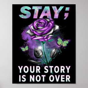 Poster Sensibilisation à la prévention du suicide Restez 