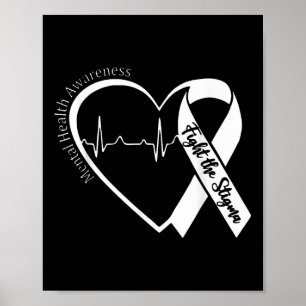 Poster Sensibilisation à la santé mentale Lutte cardiaque
