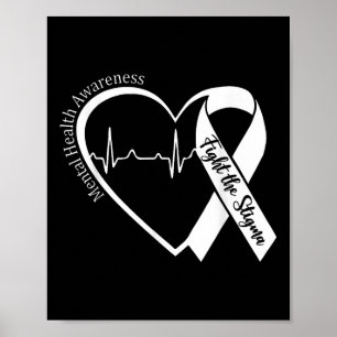 Poster Sensibilisation à la santé mentale Lutte cardiaque