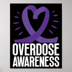 Poster Sensibilisation À La Surdose Dans Le Ruban Violet