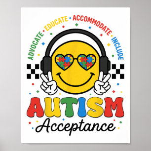 Poster Sensibilisation à l'autisme Acceptation Enseigneme