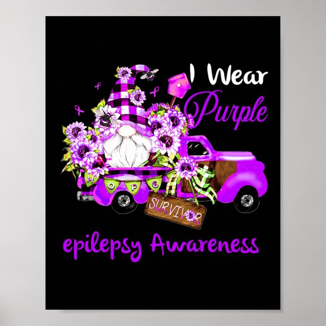 Poster Sensibilisation à l'épilepsie des gnomes de fleurs (Devant)