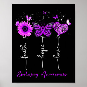 Poster Sensibilisation à l'épilepsie Foi Espoir Amour Léo