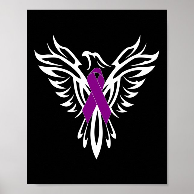 Poster Sensibilisation à l'épilepsie Ruban violet Phoenix (Devant)