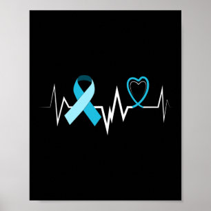 Poster Sensibilisation à l'hydrocéphalie du ruban bleu cl